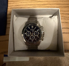 Seiko Men’s Quartz Chronograph Blue Dial 41mm oyster Bracelet 100m w/ Box