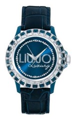 Womens Watch LIU JO Luxury BAGUETTE Genuine Leather Swarovski 10 Colors Lady DD