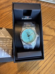 BRAND NEW UNWORN TISSOT PRX T137.210.11.091.00 Light Green Dial WATCH BOX PAPERS