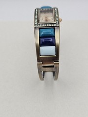 Beautiful Blue Cuff Watch pave’ diamonds Turquoise, blue and teal colors New