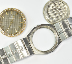Concord Mariner for Parts Stainless Steel Diamond Bezel is 14k gold
