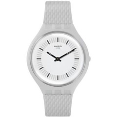 Swatch Unisex Watch Skin Skinstructur Grey Dial Silicone Rubber Strap SVUM102