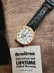 RARE Gold Schulz Snoopy 45th Anniversary Watch by ARMITRON in Original Pouch NEW