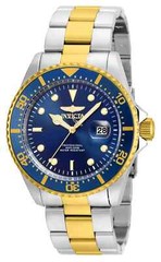 NEW INVICTA 22058 PRO DIVER COIN EDGE BLUE WATCH TU TONE STAINLESS STEEL 43MM