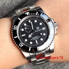 BLIGER NH37A Black/Blue/Green Dial 40mm Men Automatic Watch Date Sapphire Glass