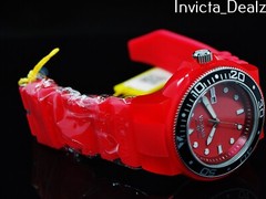 Invicta Men 52mm GRAND PRO DIVER III ANATOMIC NEON-GLOW Red Case Strap SS Watch