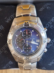 Bulova 96B34 Men’s Millennia Steel Bracelet Chronograph Motion Quartz Watch