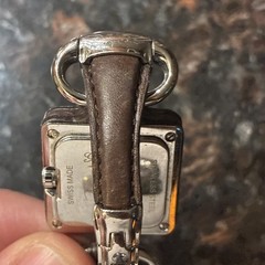 GUCCI 130.5 Used Horsebit 1921 Collection Quartz Watch Brown Silver Leather 25mm