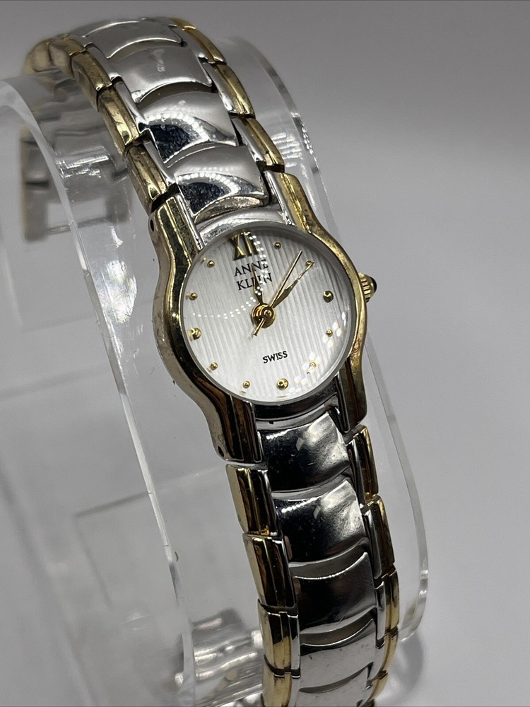 Anne Klein Swiss Women’s Quartz Watch Two Tone Band 20mm Case- New Battery