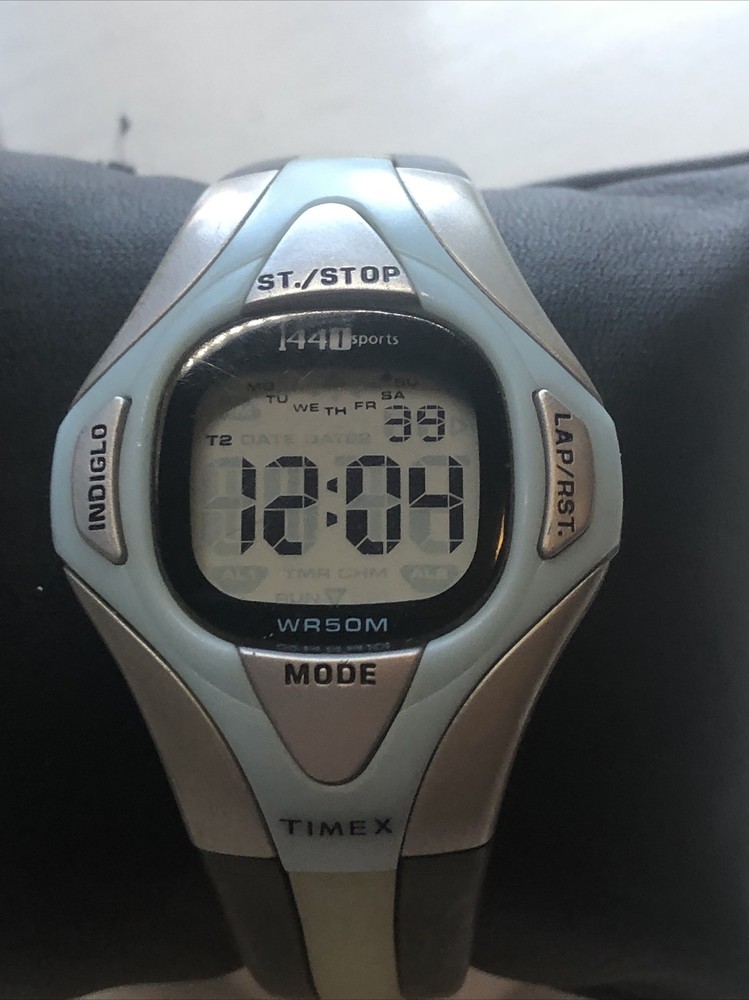 Women’s/Kid’s TIMEX 1440 Sports Watch Blue/Silver/Black Digital LCD Sport Watch
