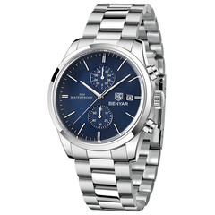 BENYAR 5187 Men’s Chronograph Watch Leather Waterproof Military Date Quartz