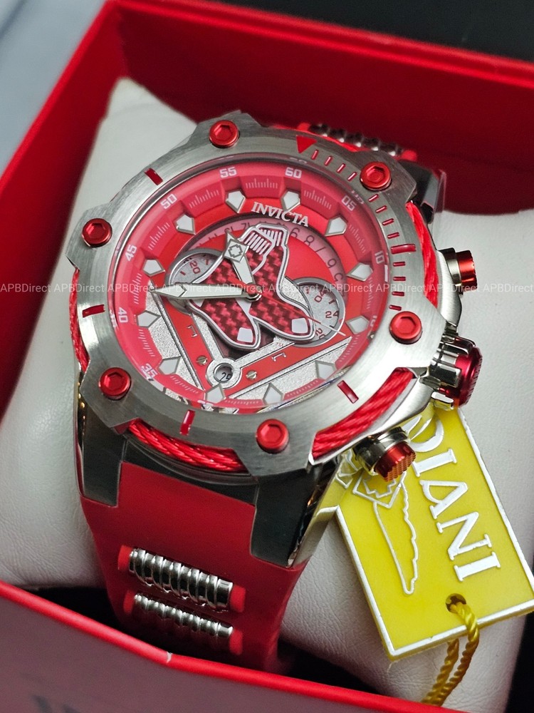 Invicta – MLB – BOSTON Red SOX – Red Glass Fiber – Dual Time – mens watch