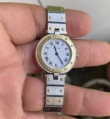 Cartier Santos Vendome Ronde Gold & Steel Quartz Ladies Watch working condition