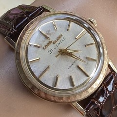 Vintage LORD-ELGIN men’s manual wind watch 10K RGP Linen dial 1960s