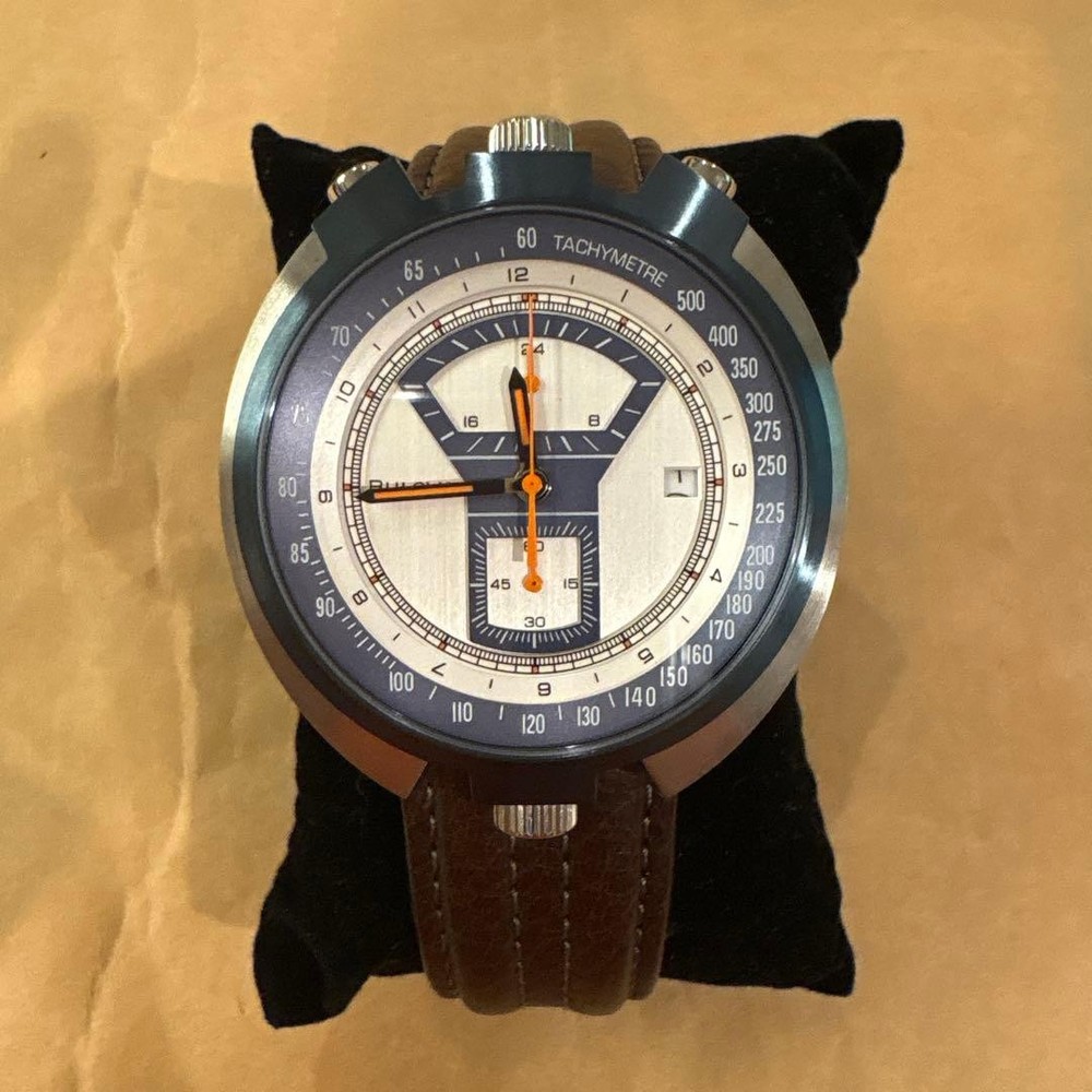 Bulova 98B390 Chronograph Quartz Limited 5000 1970s Revival Watch
