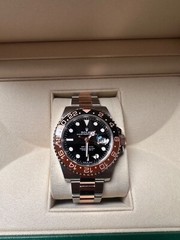 Rolex GMT-Master II 126711CHNR Pink and Silver Oyster Bracelet with Black and…
