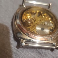 Skeleton Manual Mechanical Dress Watch, Running. Arabic Numerals Silver Metal.