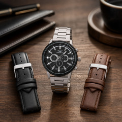Gianello Solen Interchangeable 3 Strap Watch Set