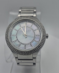 Michael Kors Women’s Quartz Analog Gem-Set Bezel Blue Sunburst Dial 36mm
