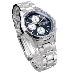 SEIKO Chronograph SND365PC Dark Blue Men’s Watch Authentic Stainless NEW JAPAN