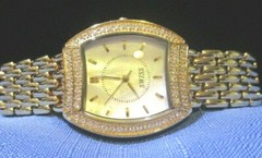 Diamonique(R) Tonneau-Shape Case Goldtone Watch-Swiss Movement-NEEDS NEW BATTERY