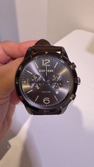Express Men’s Dual Time Chronograph Watch FMDEX1734 with Brown Leather Strap