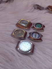 LOT OF 5 VINTAGE JAPANESE MANUAL WIND WRISTWATCHES 4 ORIENT 1 GRANDUX RUNNING OR