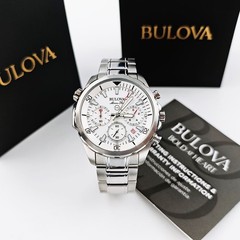 Bulova 96B255 Marine Star White Dial Quartz Stainless Steel Men’s 43mm Watch NEW