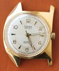 Amazing vintage men’s asymmetric Claudex textured dial winding watch Felsa 465