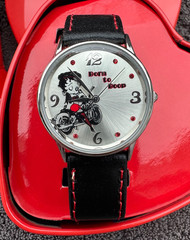 AVON Biker Betty Boop Watch With Heart Tin Avon 2008-Born To Boop! NEW!!