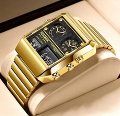 Digital Mens Dual Time Zone Waterproof Retro Watch. Great Gift Idea