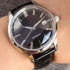 40mm Tandorio Black Dial Double Bow Sapphire Glass NH35A Automatic Mens Watch