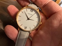 Vincero womens Watch Eros 38mm Rose Gold Case Gray Leather Band- New Battery