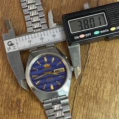 Orient Crystal 3 Stars Blue Wave Vintage automatic 21 jewels Japan mens watch