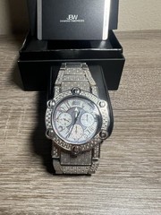 JBW Phantom JB-6215-200-B Chronograph Quartz Diamond Silver Watch