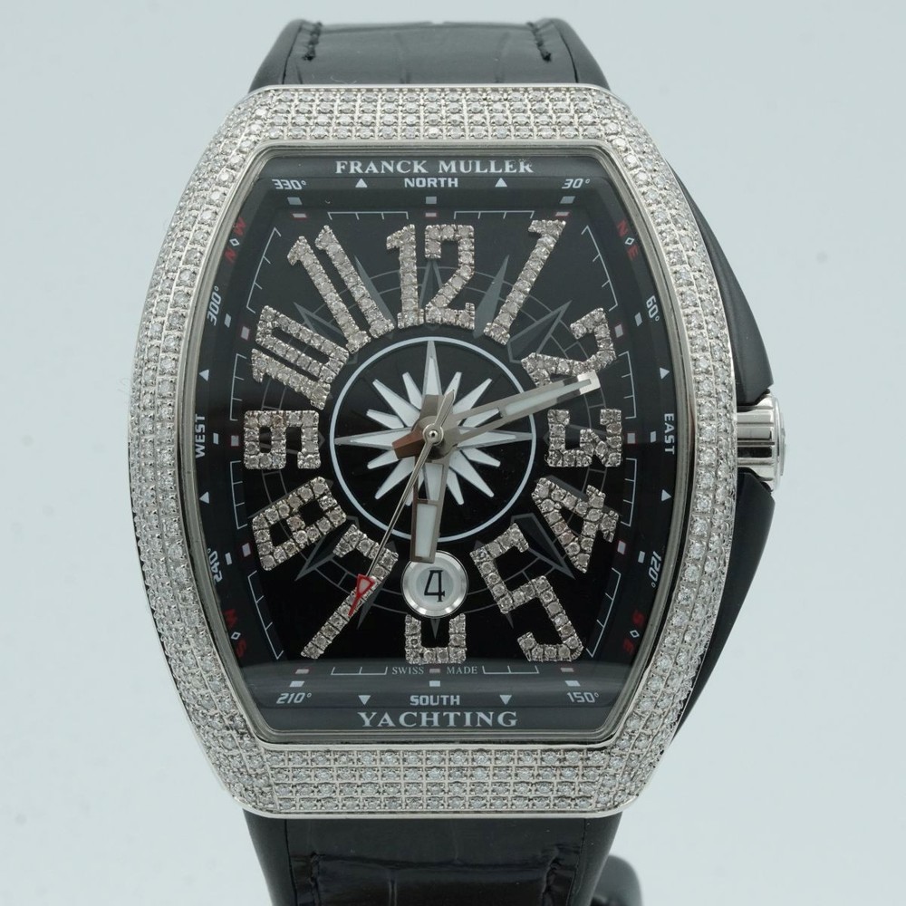 Franck Muller Vanguard Mens Watch V45SCDT 45mm Automatic Black Dial Steel
