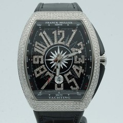 Franck Muller Vanguard Mens Watch V45SCDT 45mm Automatic Black Dial Steel