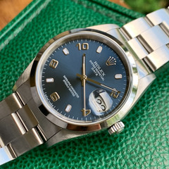 2000 Rolex Oyster Perpetual Date 15200 Blue Dial Automatic Wristwatch