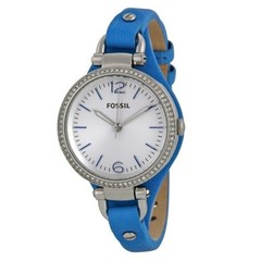 Fossil Georgia Women’s Quartz Blue Leather Watch ES3470