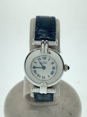 Cartier Women’s Watch Quartz Mast Non-waterproof Analog Leather WHT GRN SV Used