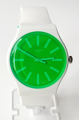 SWATCH SWISS MADE, MODEL “GRASS NEON”, SILICONE BAND, SUOW166 NIB