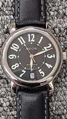 EPOS Automatic Winding Wristwatch Mens Black Dial Stainless Steel Tested Working