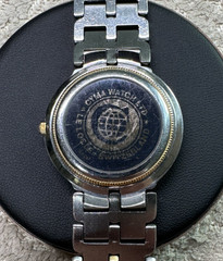 Cyma 33mm Two-Tone Quartz Men’s Watch, New Battery, White Dial, Gold 02-0001-003