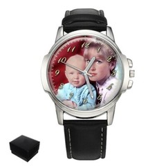 PERSONALISED CUSTOM MENS WRIST WATCH FAMILY PHOTO BIRTHDAY FATHER’S DAY GIFT