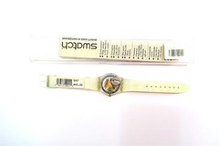 NEW Swatch Watch BISEX GK407 with Case and Papers 1997 Gents NEW BATTERY Vintage