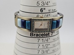 Beautiful Blue Cuff Watch pave’ diamonds Turquoise, blue and teal colors New