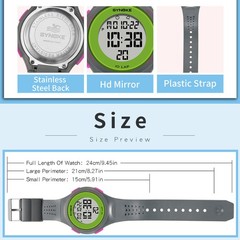 Womens Girls Outdoor Sport Digital Watch Waterproof Back Light LED Watch Gift