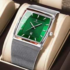 POEDAGAR Men’s Quartz Fashion Watch Luxury Mesh Steel Waterproof Luminous NEW