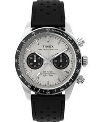 Timex Mens Waterbury Heritage Chronograph 39mm Watch Silver/Black TW2Y19300