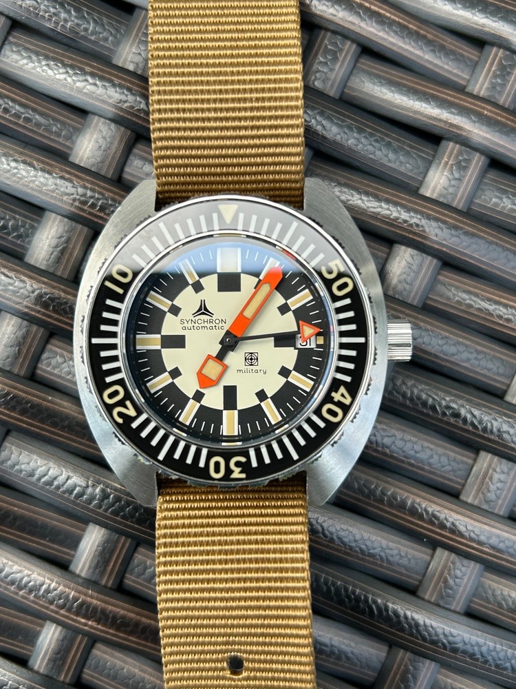 Synchron Military with tags/papers, box Plus Extra Straps